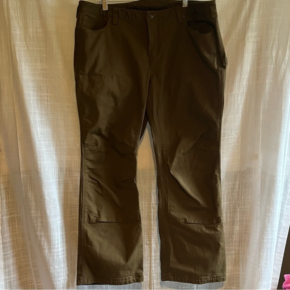 Duluth Trading Co Womens Double Knee stretch work pants 18 x 29 Army Green - Picture 1 of 11